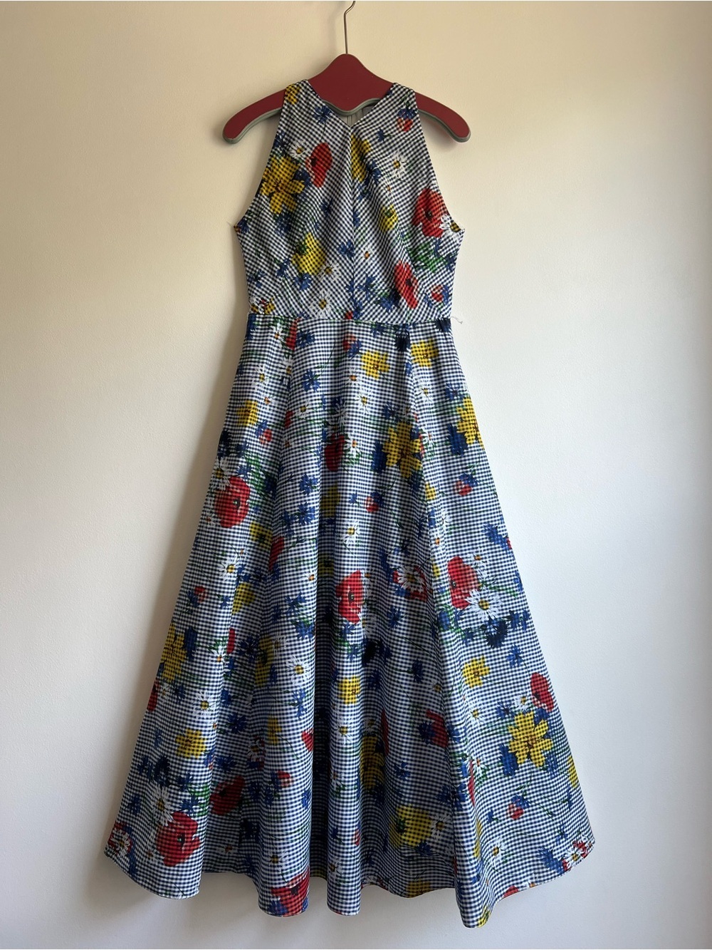 Pearl by Lela Rose Dress in Italian Floral Gingham Cotton Lawn
